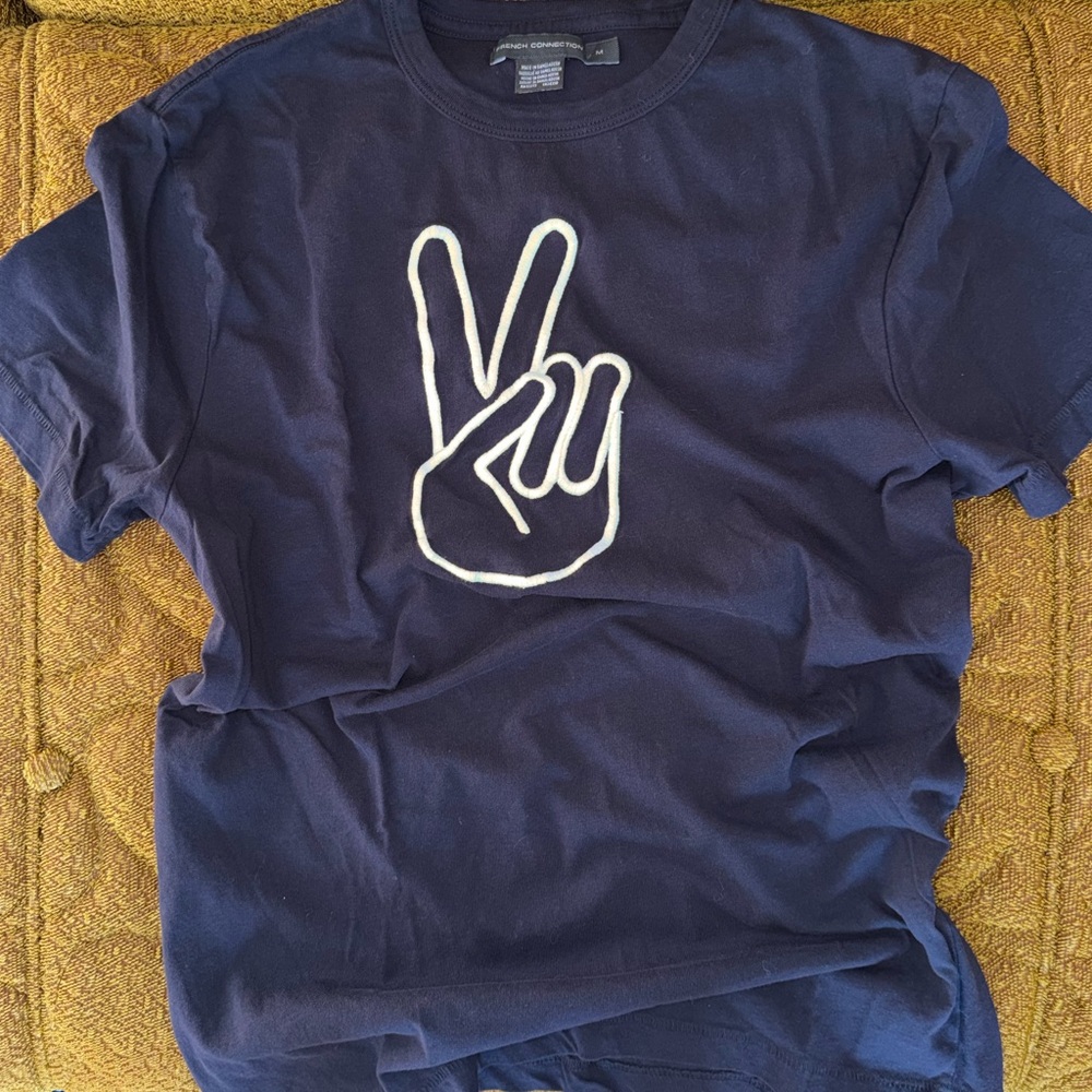 French Connection Tee with Peace Hand Design